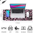 thumbnail image 5 of Long Mouse Pads for Desk,Pink and Black Of Leopard Print Desk Mats on Top Of Desks, Desk Mouse Pad Extra Large with 3mm Non-Slip Base and Stitched Edge for Gaming,Office,Work,Home 31.5"x11.8", 5 of 6