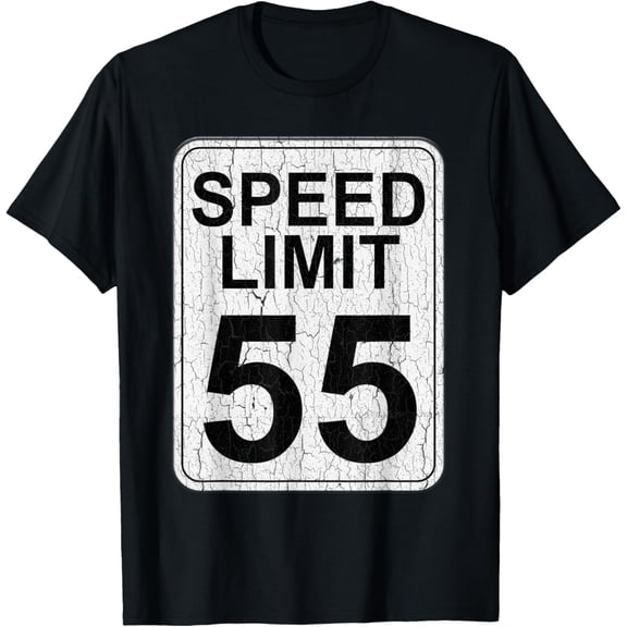 Premium Daily Comfort - Speed Limit 55 MPH Driving Road Sign Distressed T-Shirt
