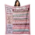 thumbnail image 2 of Daughter Gift from Mom Blanket 60x50in, Gifts for Daughter from Mothers Father, Birthday Gifts for Daughter Blankets Throws, Graduation Daughter Gifts Ideas, Daughter Birthday Gifts from Dad, 2 of 6
