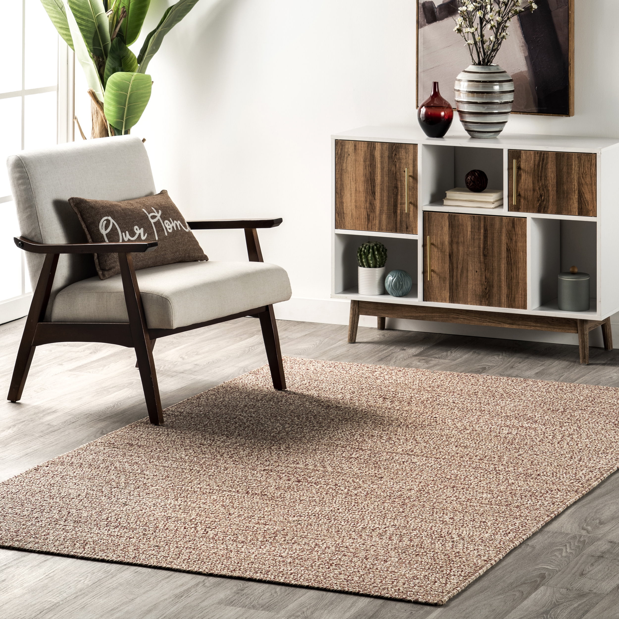 nuLOOM Elvira Casual Braided Cotton Area Rug, 5' x 8', Brown