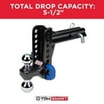 thumbnail image 6 of TowSmart Steel Adjustable Trailer Hitch, Dual Ball, X-Mount, Class V, 5.5-inch Drop, 5.5-inch Rise, fits 2-Inch Receiver, 14000lb, 6 of 12