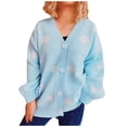 thumbnail image 2 of Hot6sl Womens Knitted Cardigan Sweater Jacket V-neck Sweater, 2 of 6