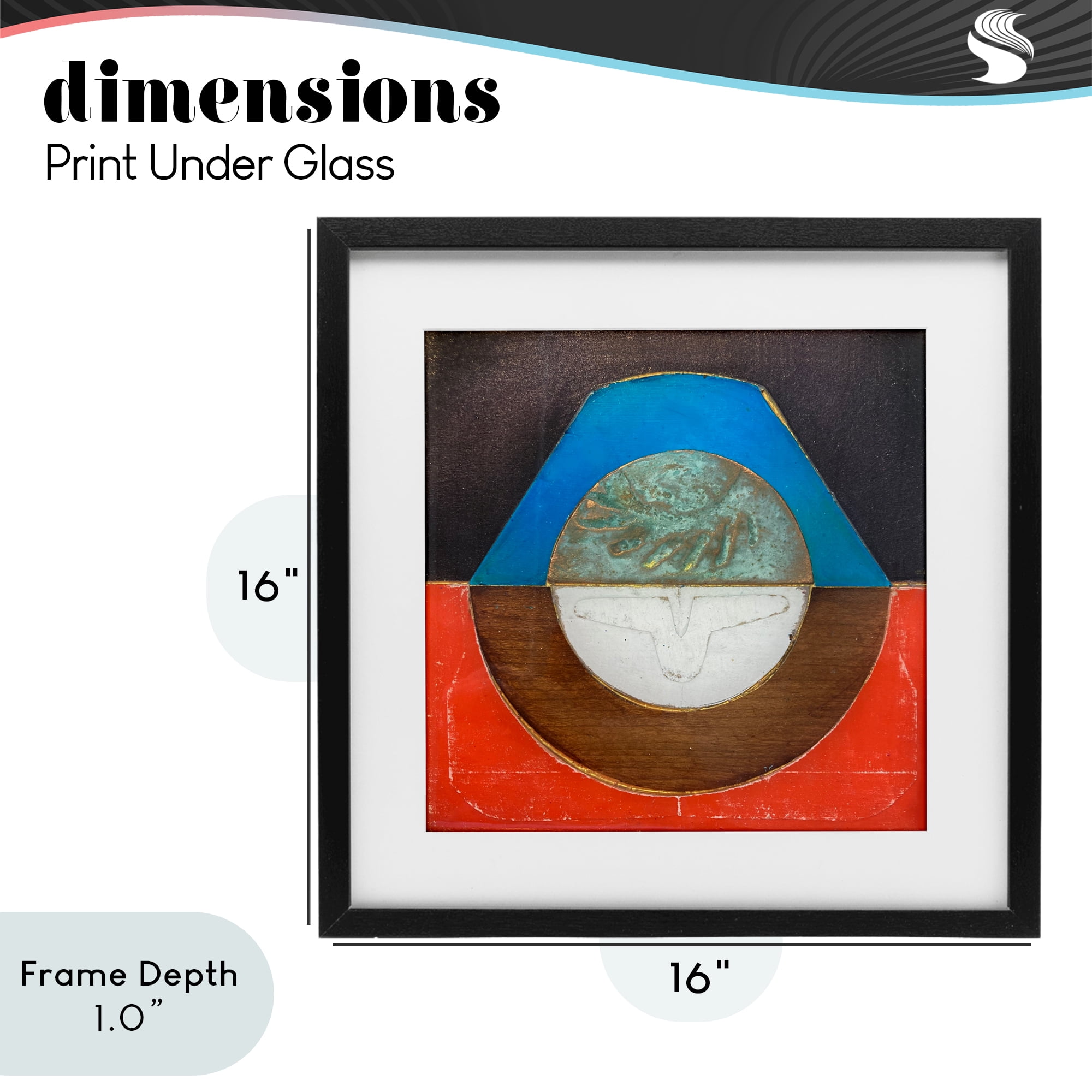Stupell Industries Round Rustic Symmetry Black Framed Print Under Glass, design by Matthew Finger