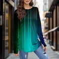 thumbnail image 2 of Womens T Shirts Long Sleeve Top Round Neck Basic Fashion Printed Tshir Thumbhole Tunic Tshirts, 2 of 5