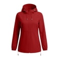 thumbnail image 6 of WRKEKC Windbreaker Jackets for Women Solid Color Long Sleeve Zip Up Hooded Waterproof Windproof Rain Coat with Pockets, 6 of 6