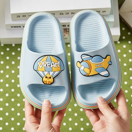 Mikilon Tout-petit bébé sandales dessin animé ours lapin doux et  antidérapant enfants maison pantoufle chaussures pour enfants (3-3,5 ans)