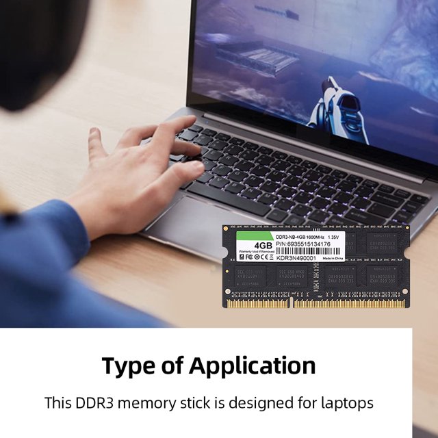 DDR3 Latpop Memoria RAM Memoria 168Pin SO DIMM RAM (DDR3 4GB 1600MHz 8IC) Kuymtek Para estrenar