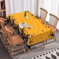 thumbnail image 2 of Duangreer Yellow Halloween Rectangle Tablecloth, Black Forest Castle Print, Party Decors Washable Table Cover with Waterproof Wrinkle Resistant, 60 x 102 Inch, 2 of 6