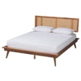 thumbnail image 4 of Baxton Studio Nura Mid-Century Modern Walnut Brown Finished Wood and Rattan King Size 5-Piece Bedroom Set, 4 of 13