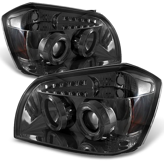 AKKON - For Dodge Magnum Smoked Smoke Dual LED Projector Headlights Driver/Passenger Replacement Lamps