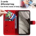 thumbnail image 6 of TECH CIRCLE Cute Cat Embossed Pattern Leather Wallet Phone Case for Google Pixel 8 (6.2 inch),Magnetic Buckle Shockproof Flip Holder ID Credit Card Slots Cash Pocket Slim Phone Case, Red, 6 of 8