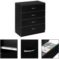 thumbnail image 6 of Black 4 Drawer Dresser for Bedroom, Modern Nightstand Storage Chest of Drawer, Wooden Side Table End Table, Living Room, Reception Room, 6 of 10