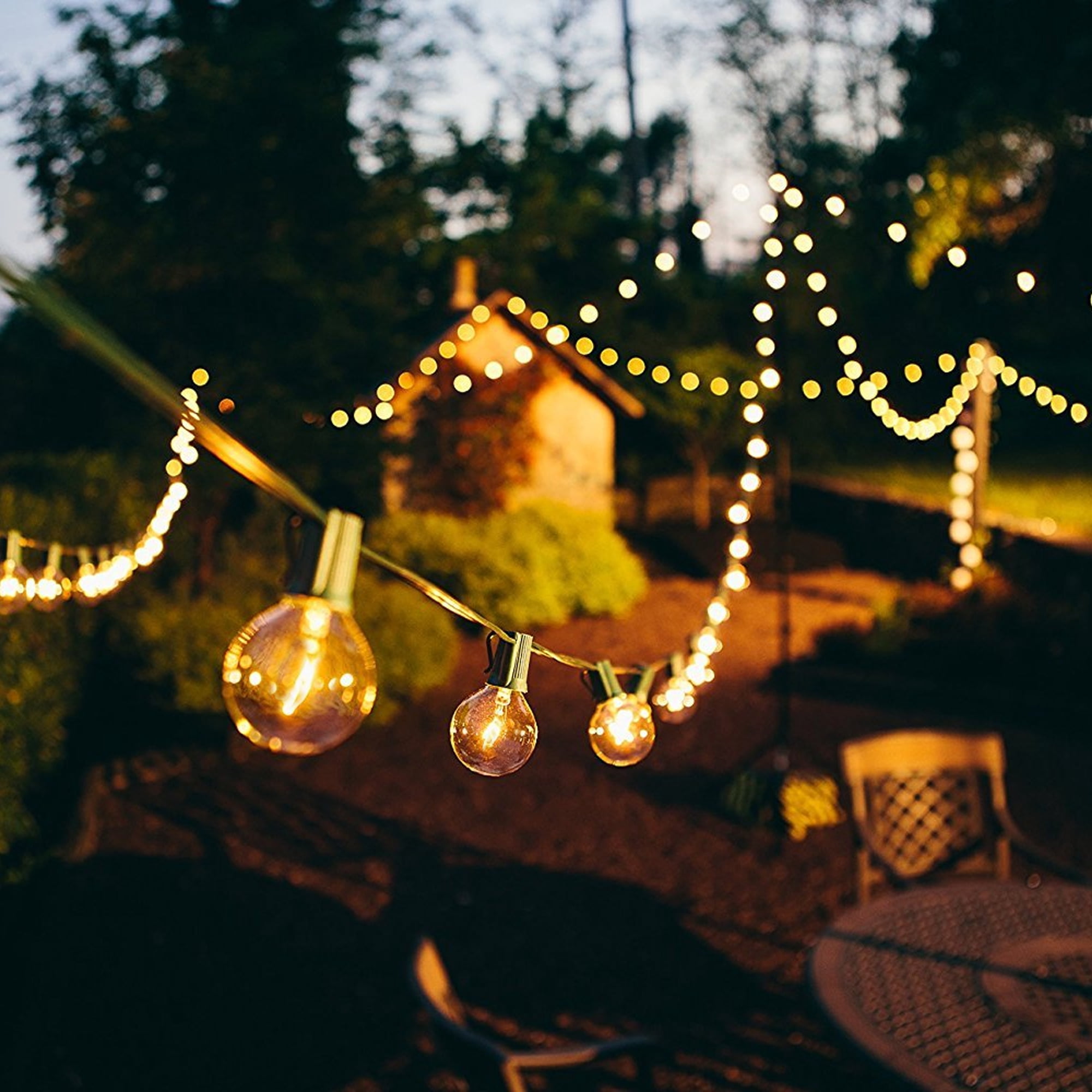 PHOPOLLO G40 LED Outdoor String Lights 100FT, 50 Bulbs 2700K Shatterproof, Waterproof, Hanging Decoration Lights for Porch, Deck, Garden, Backyard, Balcony,Patio.