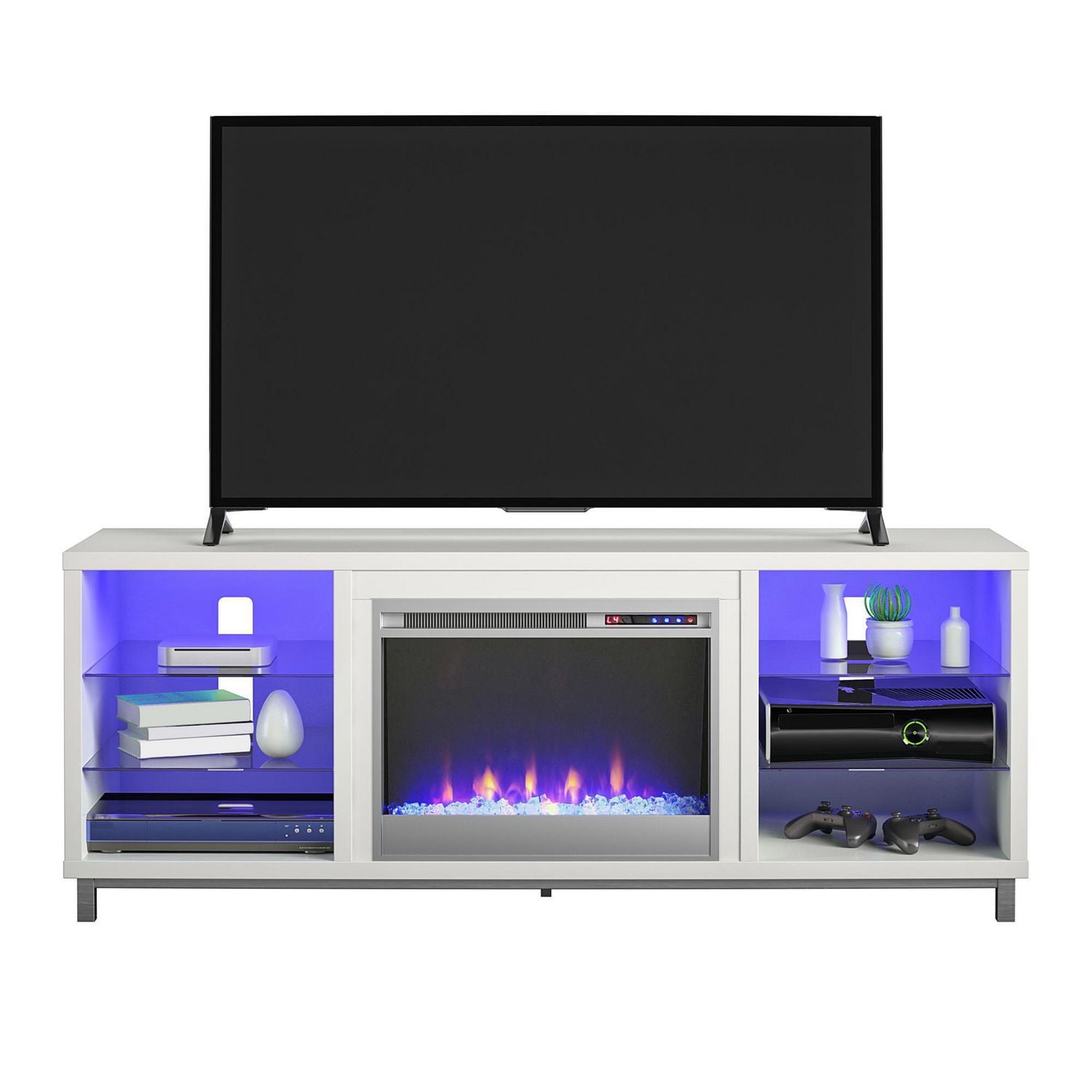 Lumina Fireplace TV Stand for TVs up to 48", White