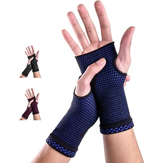 Muñequeras de compresión (par) para tratamiento del túnel carpiano y alivio del dolor, soporte de muñeca para mujeres y hombres. Muñequera para túnel carpiano transpirable y absorbente de sudor.