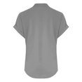 thumbnail image 4 of HongQid Womens Summer Tops Short Sleeve V Neck Cotton Linen Shirts Loose Casual T-Shirts, 4 of 5