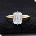 thumbnail image 2 of solitaire jewels 2.25CT Emerald Moissanite Hidden Halo Engagement Ring For Women, 14K Yellow Gold, 2 of 7