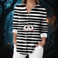 thumbnail image 2 of Godom Button Down Shirts for Women V Neck Funny Halloween Graphic Long Sleeve Tops Fall Blouse, 2 of 5