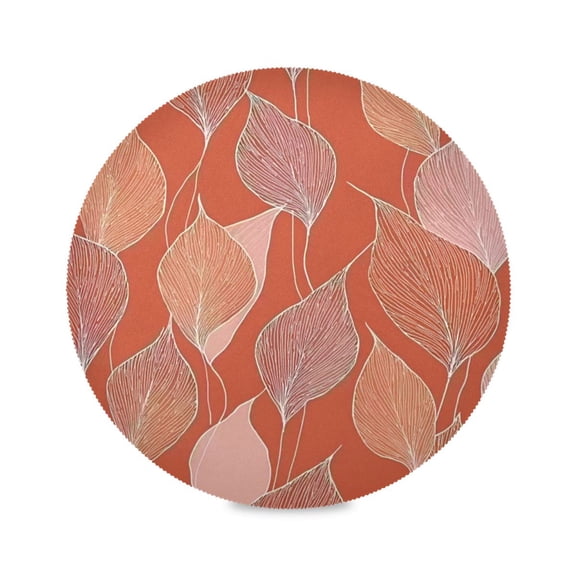 IAUYY Set of 1 Round Placemats for Dining Tables Heat-Resistant and Wear-Resistant DIY Printing Design Table Placemats,Applicable for Christmas Red and Peach