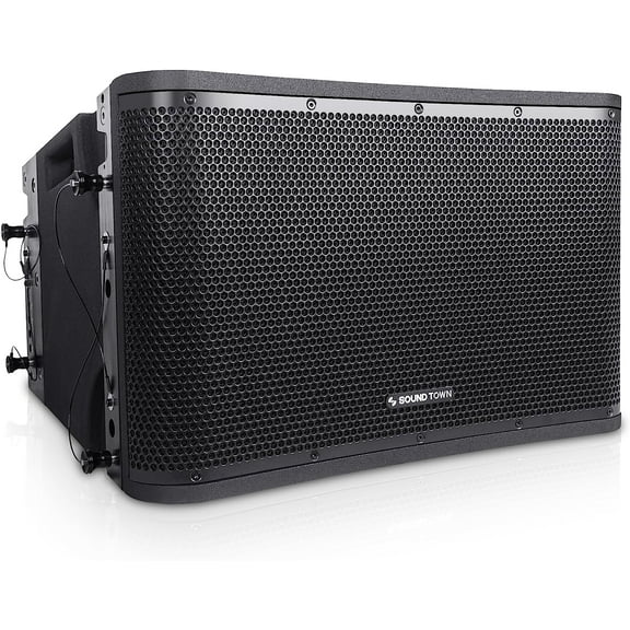 Sound Town ZETHUS Series 12" Two-Way Line Array Loudspeaker System, Full Range/Bi-amp Switchable, Black (ZETHUS-112B)