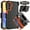 Black/Orange, variant on For Samsung Galaxy A15 5G Phone Case, Ebizware Shockproof Case with Built-in Screen Protector and Holster Belt Clip Military Grade Heavy Duty Kickstand Cover for Galaxy A15 5G - Black/Blue