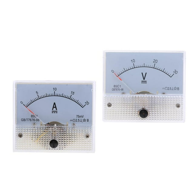 Dispositivos de medición shamjiam Amperímetro Medidor de panel de corriente 0-20A 0-30V 2 piezas