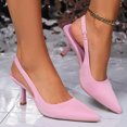 thumbnail image 3 of Joernso Women's Kitten Heel Sandals Sexy Pointed Toe Dress Shoes Closed Toe Heeled Pumps with Ankle Strap for Wedding Party Office, 3 of 7