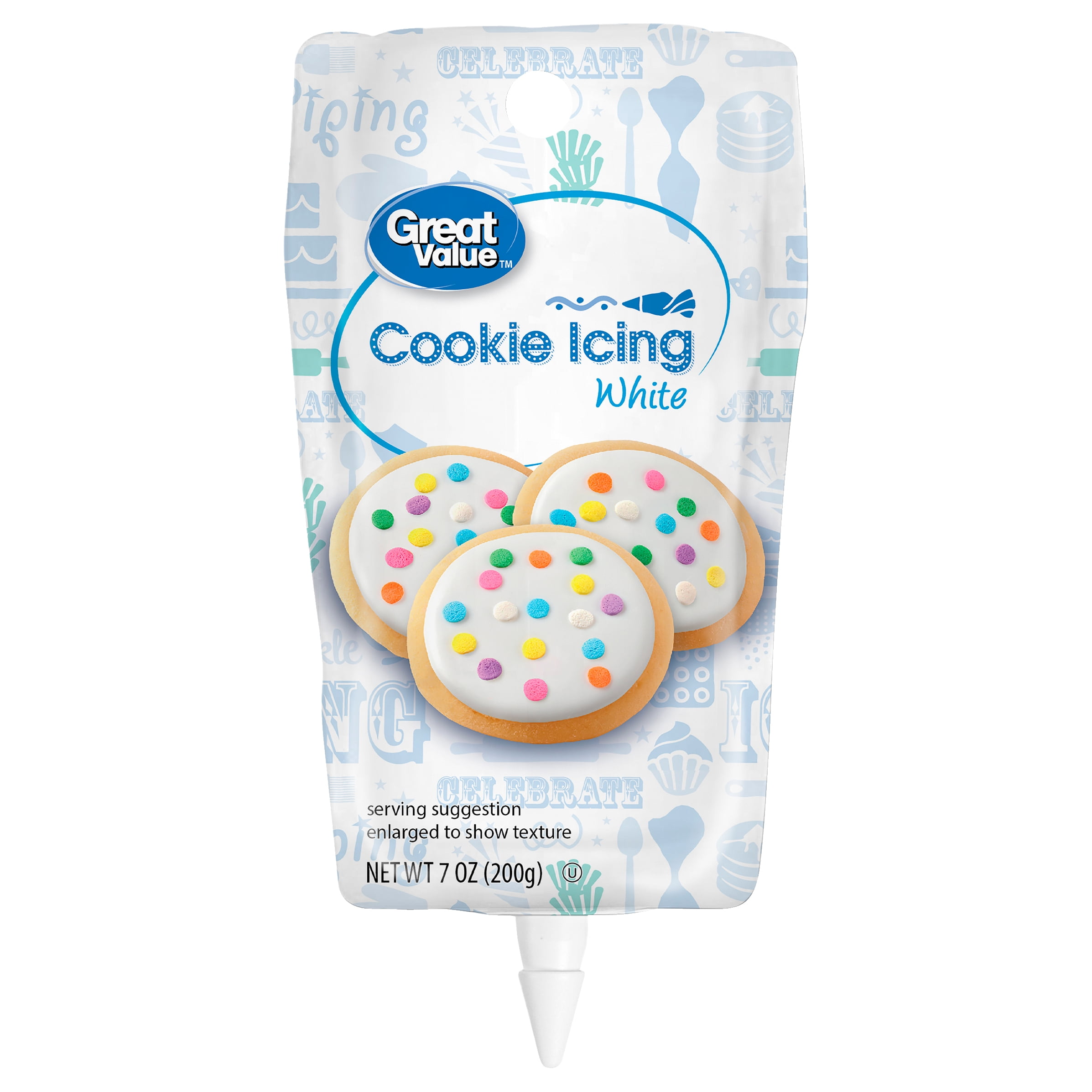 Great Value Cookie Icing, White, 7 Ounces