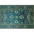 thumbnail image 1 of Ahgly Company Machine Washable Indoor Rectangle Oriental Turquoise Blue Industrial Area Rugs, 7' x 10', 1 of 4
