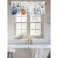 thumbnail image 6 of Thanksgiving Pumpkin Valances for Windows Eucalyptus Leaf Fall Wood Grain Kitchen Valance Curtain Rod Pocket Small Curtains for Cafe Bathroom Laundry Basement 42" x 12", 6 of 8