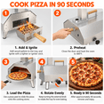 thumbnail image 6 of Segmart 12" Wood Pellet Pizza Oven, Portable Outdoor Pizza Maker with Fast Heating, Rotating Stone & Thermometer for Camping Backyard Patio, 6 of 11