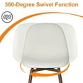thumbnail image 4 of Homy Casa 26" Swivel Counter Height Bar Stools, Set of 2, Beige Fabric, Wood-Look Metal Legs, 4 of 8