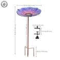 thumbnail image 3 of Sunnydaze Spring Crocus Deck-Mounted/Staked Glass Bird Bath - 10.5" Diameter - Purple, 3 of 10