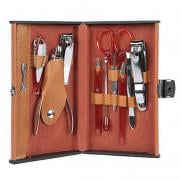 Deluxe Manicure Set (Jeobest Manicure Set of Neil Cutter - Collection Deluxe Nail Clippers Yellow Skin Carbon Steel 10 Pieces Manicure Set With Carrying Case Manicure Nail Art)
