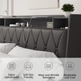 thumbnail image 3 of Bellemave PU Leather Upholstered Bed Frame Queen Size with 4 Storage Drawers Noise-reduced Queen Size Bed Frame with Bookcase Headboard and Charging Station (Queen, Black), 3 of 9