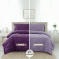 thumbnail image 5 of Lux Decor All-Season Comforter Sets Queen Size 3 PC, Reversible Bedding Set with Diamond Quilted Design Comforter and 2 Pillow Shams, Lightweight & Cozy Set de Cama Purple/Lavender, 5 of 9