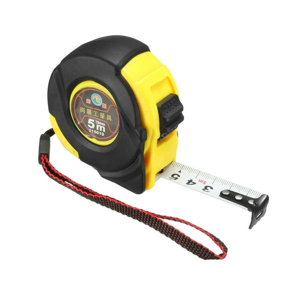 5M Length Measuring Tape Black Round Case Retractable Measure Tape