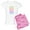 With Pink Camo Pant, variant on - Thought She Be But Little S Women's Light Pajamas - Women's Short Sleeve Print T-Shirt and Pants Light Cotton Pajama Set