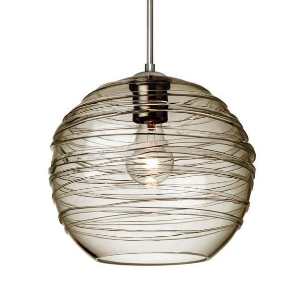 1JT-462702-SN-Besa Lighting-Wave 10 - 1 Light Cord Pendant with Flat Canopy In Contemporary Style-9 Inches Tall and 10 Inches Wide-Satin Nickel