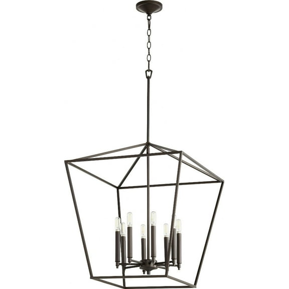 Quorum Lighting Gabriel 8-Light Entry Pendant, Oiled Bronze, 22 Width, 26.25 Height