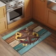 thumbnail image 2 of Entryway Rug 2'x3', Country Star Vintage Small Rug for Kitchen Bathroom Door Mat Indoor Entrance, Sunflower Farmhouse Teal Brown Western Berry Non-Slip Area Rugs Floor Mats Carpet Front Door Rugs, 2 of 8