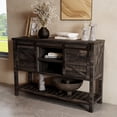 thumbnail image 2 of OKD Farmhouse 46'' Large Farmhouse Entryway Table with Sliding Barn Doors, Console Table Sofa Side Table with Storage and Adjustable Shelf, Dark Rustic Oak, 2 of 10