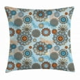 thumbnail image 1 of Doodle Throw Pillow Cushion Cover, Abstract Symmetric Flowers and Dragonflies Saesonal Simple Drawing Summer, Decorative Square Accent Pillow Case, 18 X 18 Inches, Pale Blue Multicolor, by Ambesonne, 1 of 2