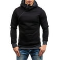 thumbnail image 2 of MIASHUI Men's Fall Winter Pullover Hoodie Diagonal Zipper Design Long Sleeve Unique Style Casual Top Black,XL, 2 of 6