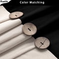 thumbnail image 4 of CAILDANL Linen Button Farmhouse Beige Shower Curtain,Linen and Cotton Woven Fabric,Pleated Brown Stripe,Country Style,72x72 Inch, 4 of 6