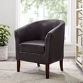 thumbnail image 1 of Linon Noelie Club Chair, Blackberry Faux Leather Fabric, 1 of 9