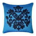 thumbnail image 1 of Decorative Pillow Cover, Blue 18"x18" (45x45 cm) Throw Pillow Covers, Silk Beaded Throw Pillows For Couch, Damask Pattern Modern Style - Damask Silk Blue, 1 of 3