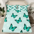 thumbnail image 2 of Manfei Romantic Green Butterfly Bed Sheets, Retro Flower Floral King Sheets, Teen Kid Child Adult Sheet Set, Microfiber Bedroom Decor, 4 Pieces, 2 of 7
