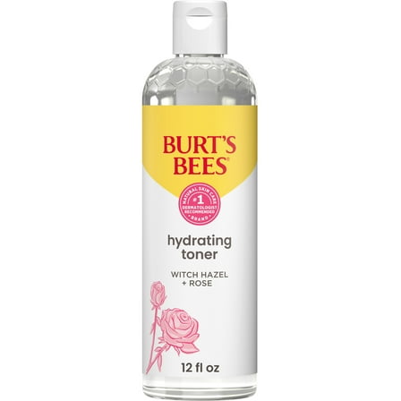 Burt's Bees Calming Toner with Witch Hazel & Rose, Fresh Floral Scent, 12 Oz
