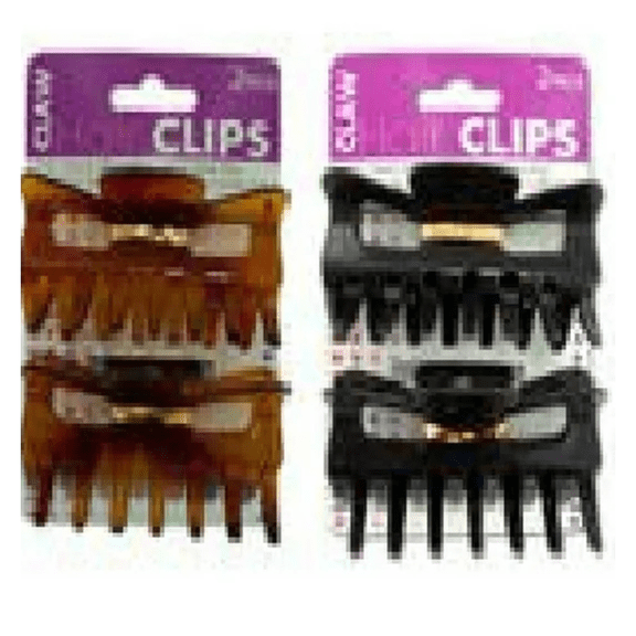 Claw Hair Clips Browm, 2 Clips Per package Assorted, 3 Pack